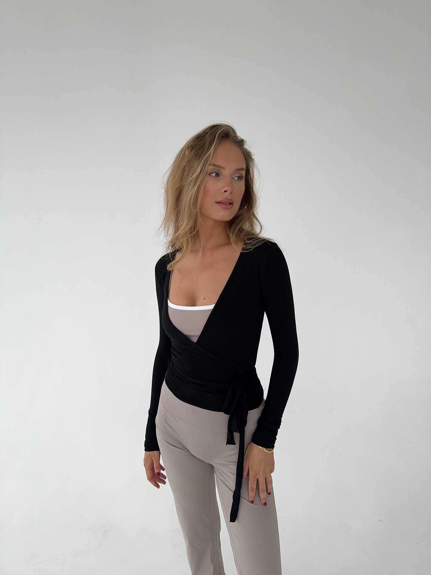 Zwarte Lange Mouw Top voor Vrouw