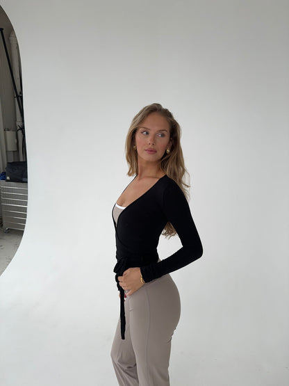 Zwarte Lange Mouw Top voor Vrouw
