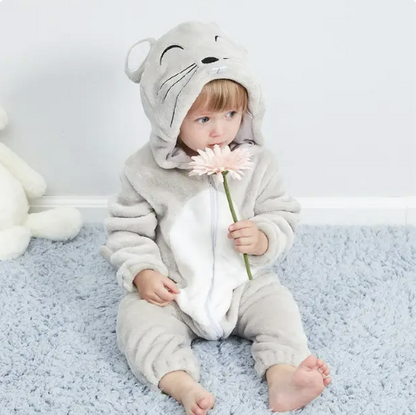 Baby onesie panda katoen polyester zwart wit baby pyjama dierenpak met capuchon uniseks huispak peuter