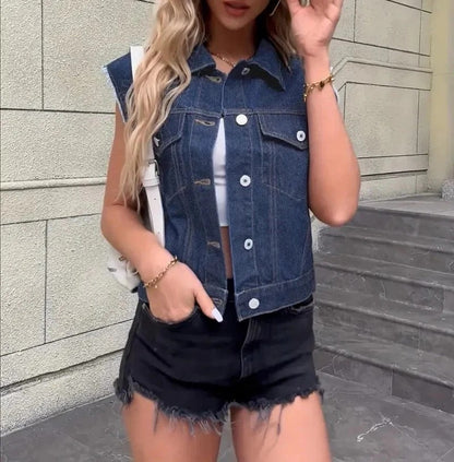 Mouwloos Denim Vest Dames | Casual Mode 3
