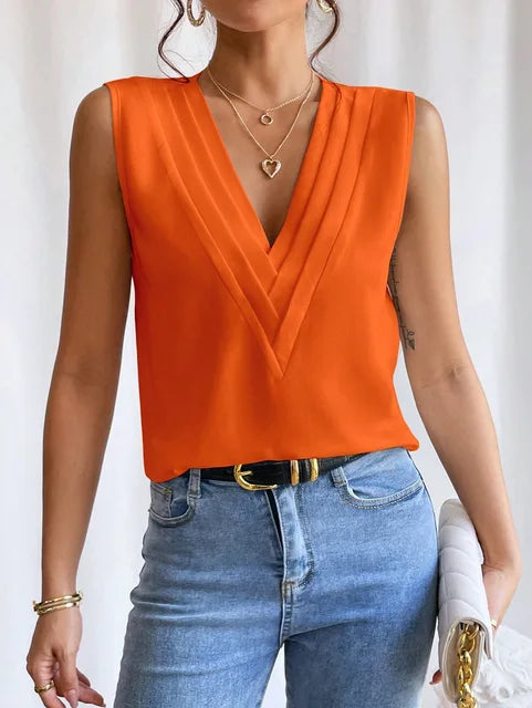 Mouwloze Geplooide Top Dames | Elegante Zomerstijl 3