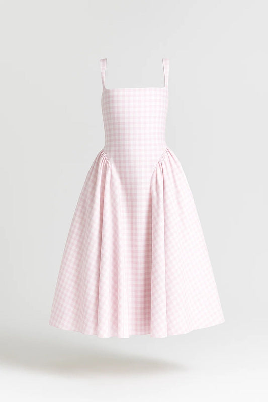 Midi Jurk voor Dames met Wijde Rok en Taille - StudioMarella