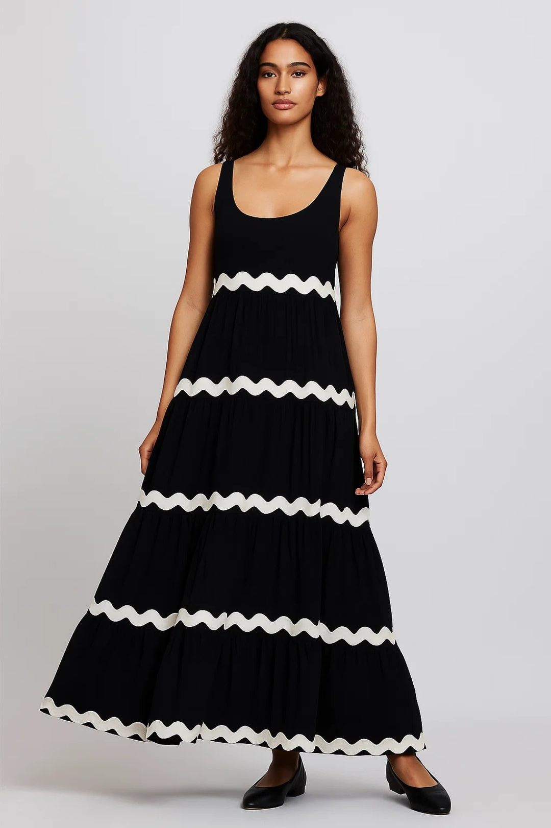 Dames Maxi Jurk Gelaagde Rok Zomerse Stijl Casual