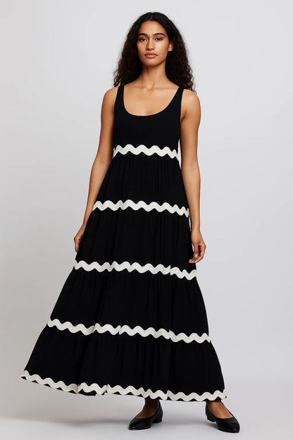 Dames Maxi Jurk Gelaagde Rok Zomerse Stijl Casual