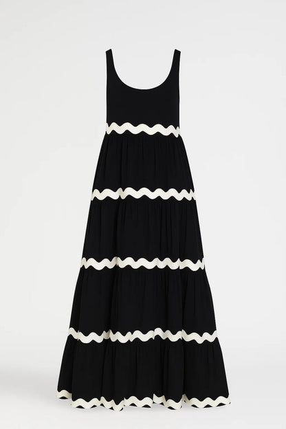 Dames Maxi Jurk Gelaagde Rok Zomerse Stijl Casual - StudioMarella