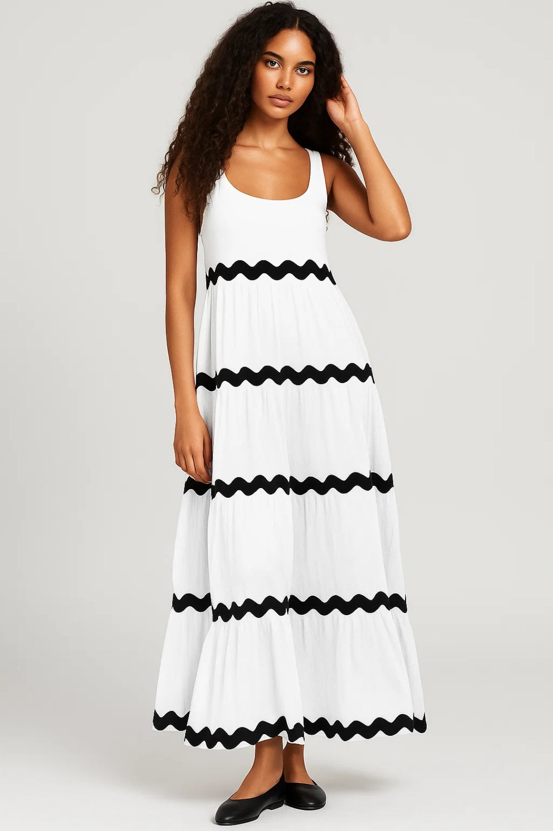 Dames Maxi Jurk Gelaagde Rok Zomerse Stijl Casual