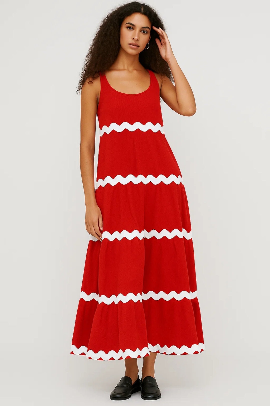 Dames Maxi Jurk Gelaagde Rok Zomerse Stijl Casual