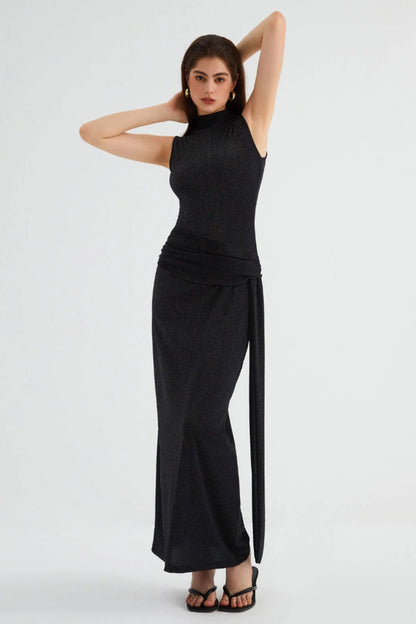 Mouwloze Maxi Jurk Dames Elegant Halternek Zomerjurk