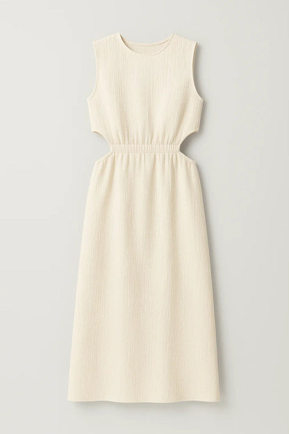 Mouwloze Midi Jurk Dames Elegant Cut-out Model - StudioMarella