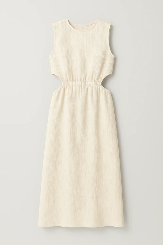 Mouwloze Midi Jurk Dames Elegant Cut-out Model - StudioMarella