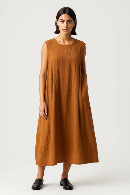 Dames Maxi Jurk Mouwloos Wijd en Comfortabel Zomerjurk