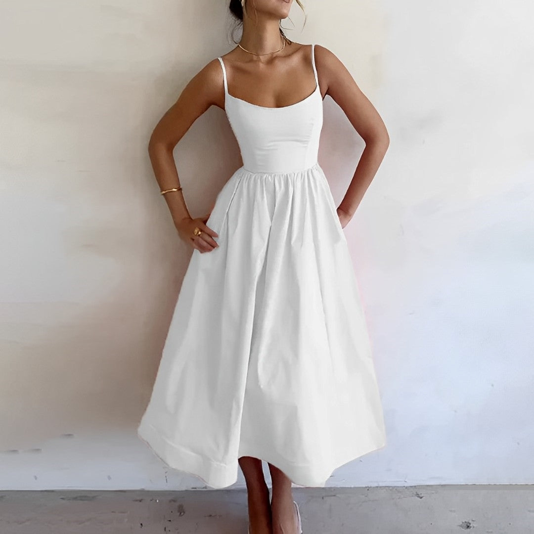 Mouwloze Midi Jurk voor Vrouw Zomercollectie - StudioMarella