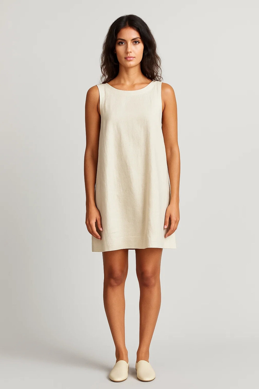Dames Jurk Zomer Mini Mouwloos Ronde Hals