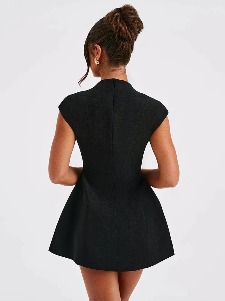Zwarte Mini Jurk voor Vrouwen Mouwloos Kort Model