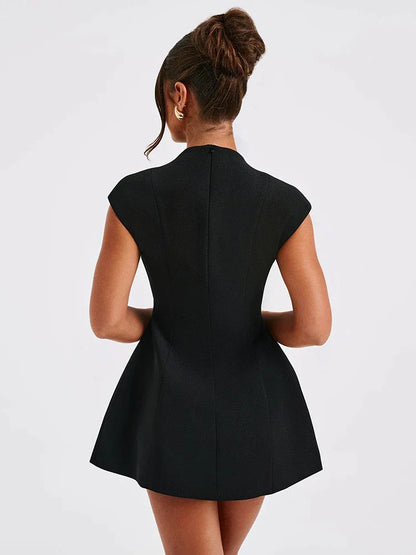 Zwarte Mini Jurk voor Vrouwen Mouwloos Kort Model