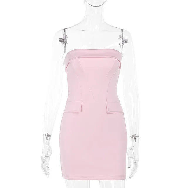 Strapless Mini-Jurk Voor Dames Zomerjurk Kort en Sexy