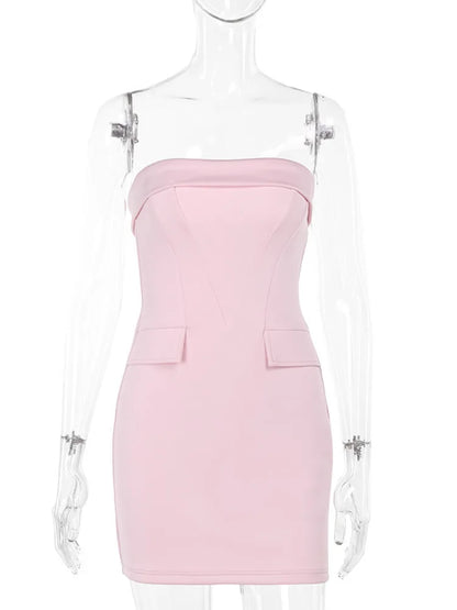 Strapless Mini-Jurk Voor Dames Zomerjurk Kort en Sexy