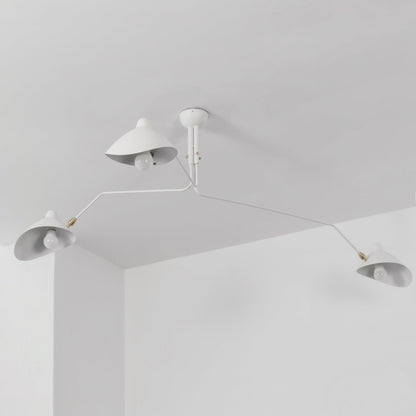 Verstelbare Spinlamp Multi-Arm Plafondlamp Industriële Design Messing Details Zwart Wit Scandinavisch Modern