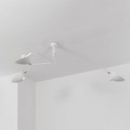 Verstelbare Spinlamp Multi-Arm Plafondlamp Industriële Design Messing Details Zwart Wit Scandinavisch Modern