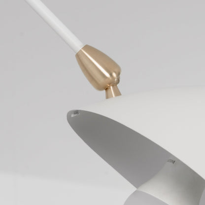 Verstelbare Spinlamp Multi-Arm Plafondlamp Industriële Design Messing Details Zwart Wit Scandinavisch Modern