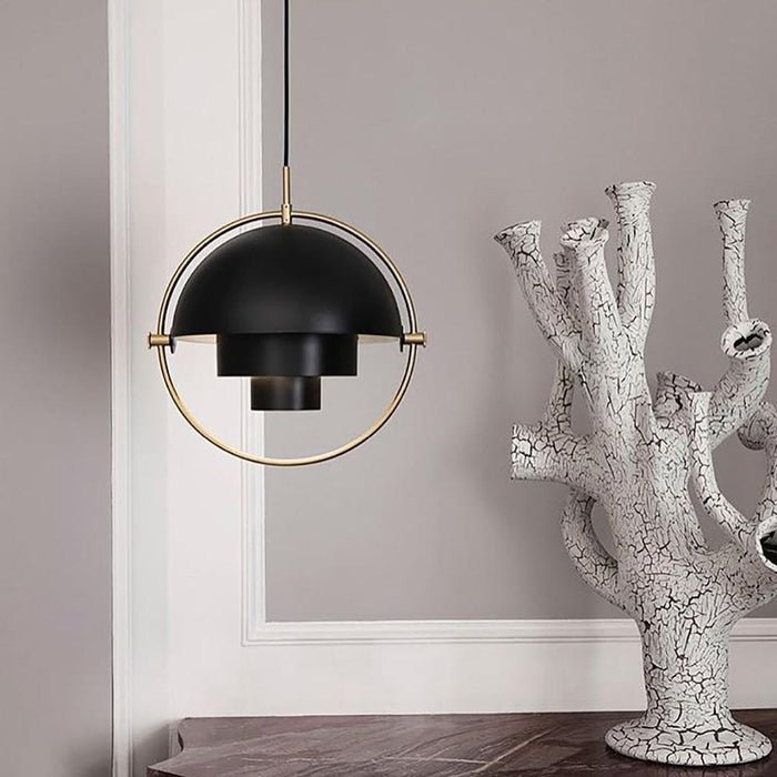 Hanglamp metaal staal E27 zwart messing eettafel woonkamer Scandinavisch design hanglamp draaibare kap modern