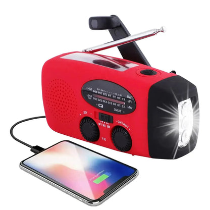 Draagbare Zonne-energie Noodradio met LED-Zaklamp en Powerbank