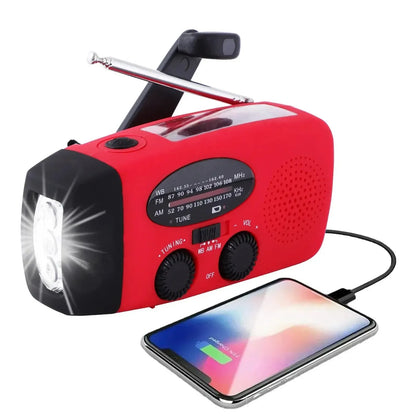 Draagbare Zonne-energie Noodradio met LED-Zaklamp en Powerbank