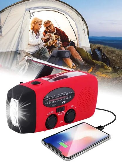 Draagbare Zonne-energie Noodradio met LED-Zaklamp en Powerbank