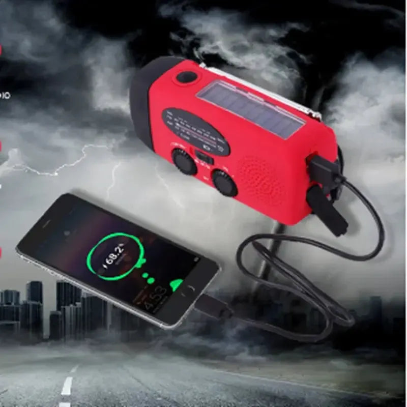 Draagbare Zonne-energie Noodradio met LED-Zaklamp en Powerbank