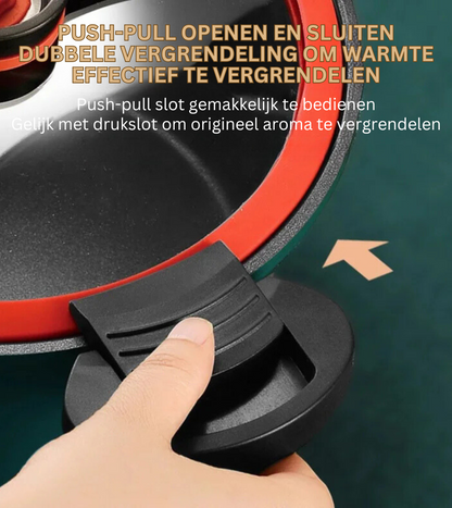 Snelkookpan met Anti-aanbaklaag – Gezond & Snel Koken – Snelkookfunctie & Langzaam Koken – Voedingsstoffen Behouden – 3,5L Capaciteit – Verkrijgbaar in Groen, Rood en Geel