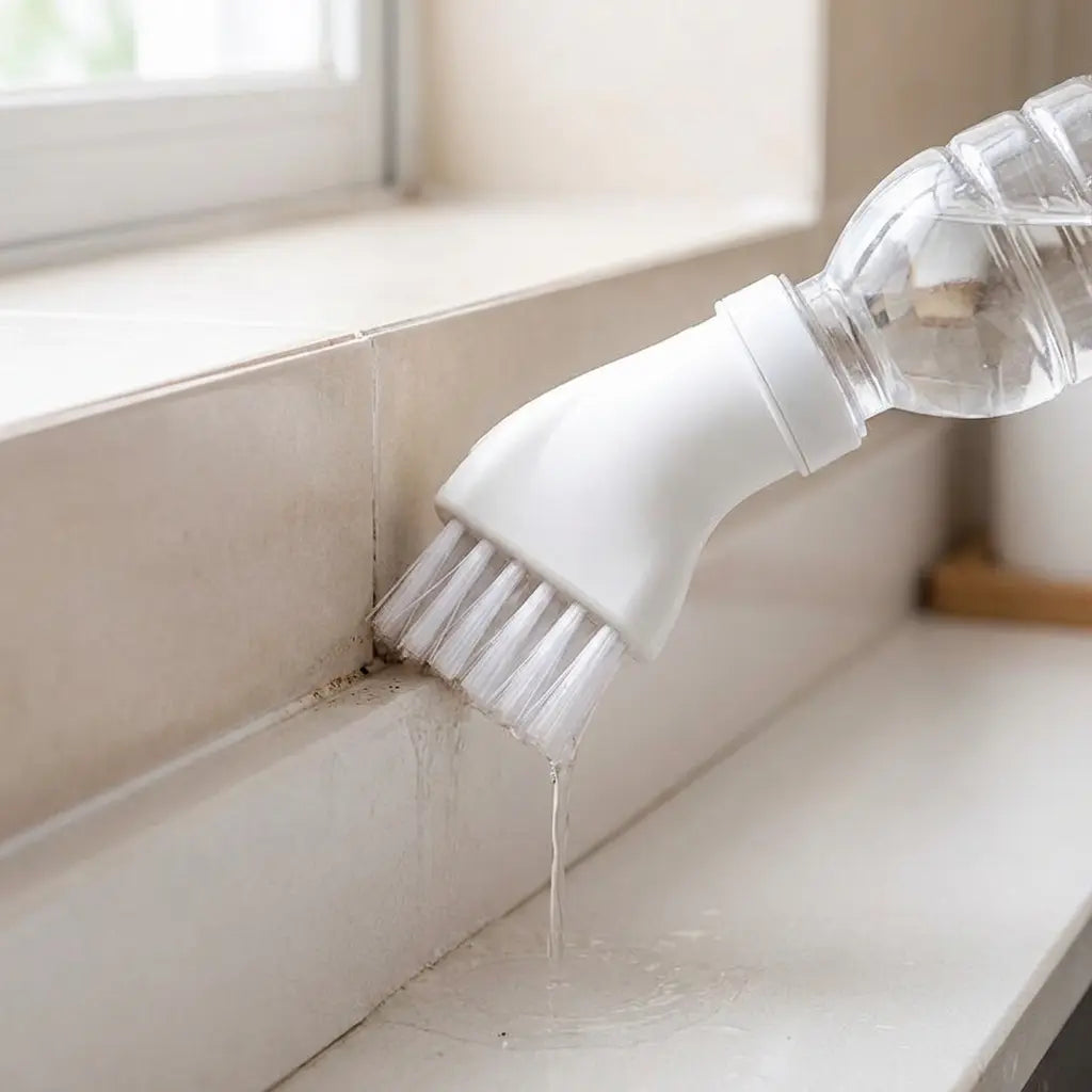 Voegenborstel met Wateraansluiting voor Keuken en Badkamer | Multifunctionele Schoonmaakborstel voor Tegels, Ramen en Douchegoten | Hygiënische Reinigingsborstel met Geïntegreerde Waterdoorvoer