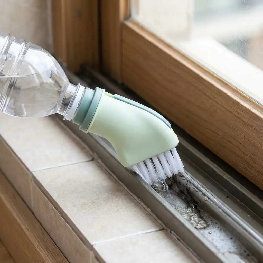 Voegenborstel met Wateraansluiting voor Keuken en Badkamer | Multifunctionele Schoonmaakborstel voor Tegels, Ramen en Douchegoten | Hygiënische Reinigingsborstel met Geïntegreerde Waterdoorvoer