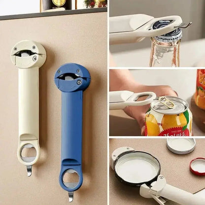 Magnetische Multifunctionele Blikopener met Verstelbare Grip en Ergonomisch Handvat voor Potten en Flessen