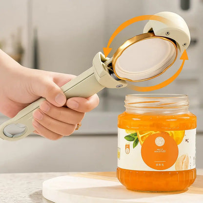 Magnetische Multifunctionele Blikopener met Verstelbare Grip en Ergonomisch Handvat voor Potten en Flessen