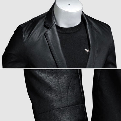 Leren Herenjas Elegant Model met Zijluitingen