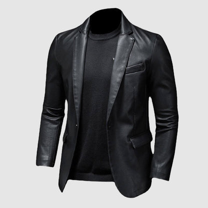 Leren Herenjas Elegant Model met Zijluitingen