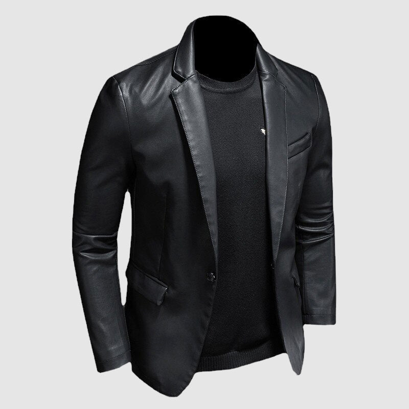 Leren Herenjas Elegant Model met Zijluitingen