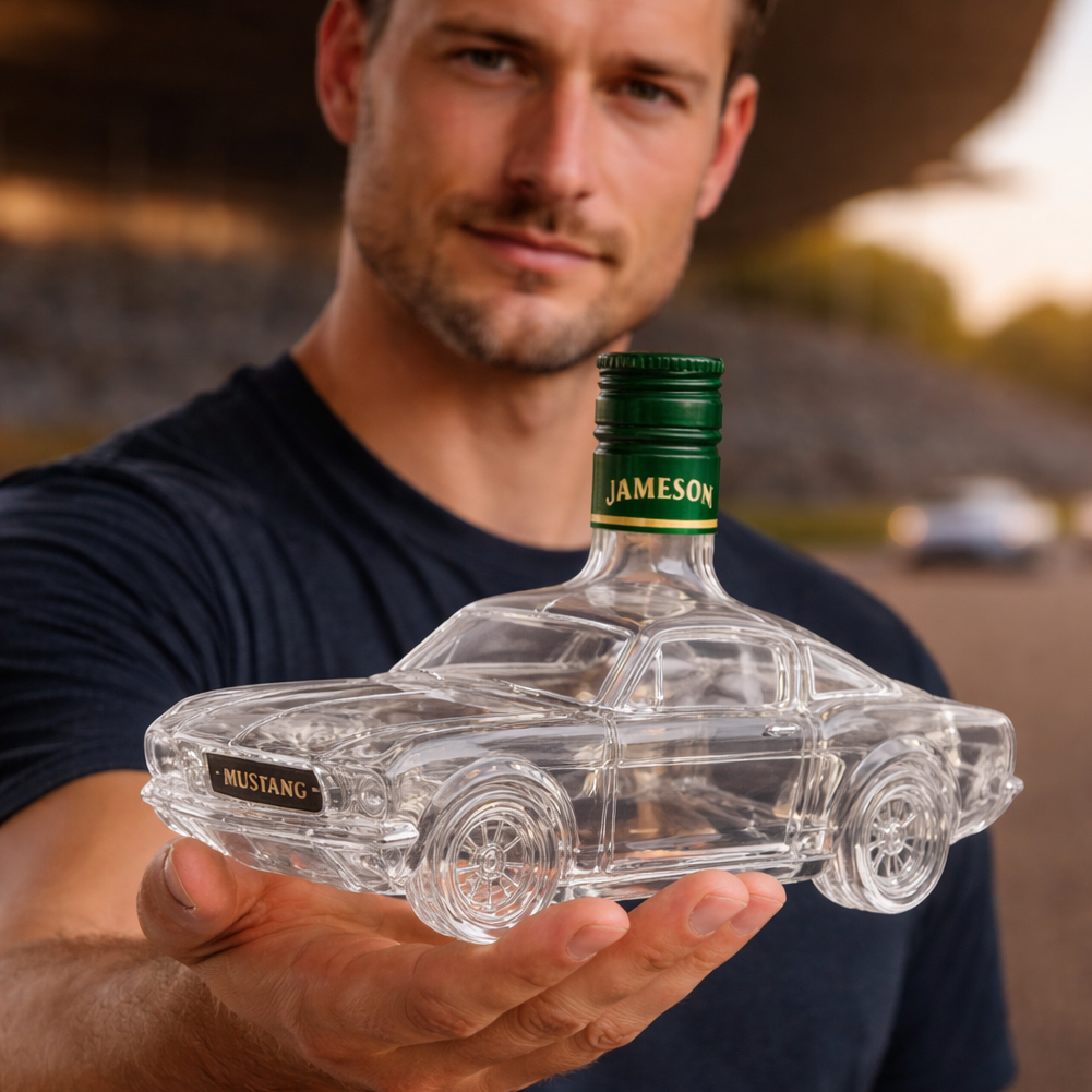 Glazen Whisky Karaf met Sportwagenontwerp 850ml Transparant voor Bar Thuis Decoratief Servies Drankdispenser