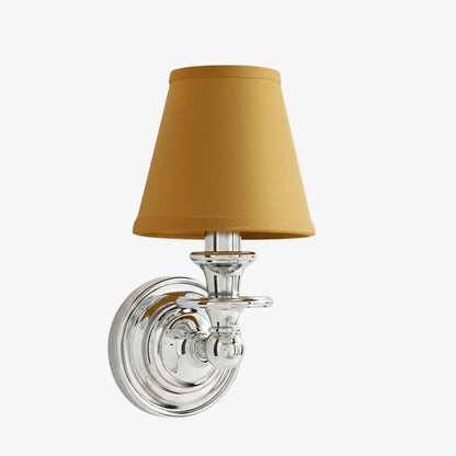 Wandlamp met stoffen kap en zwanenhalsarm – smeedijzeren armatuur met verstelbare leeslamp