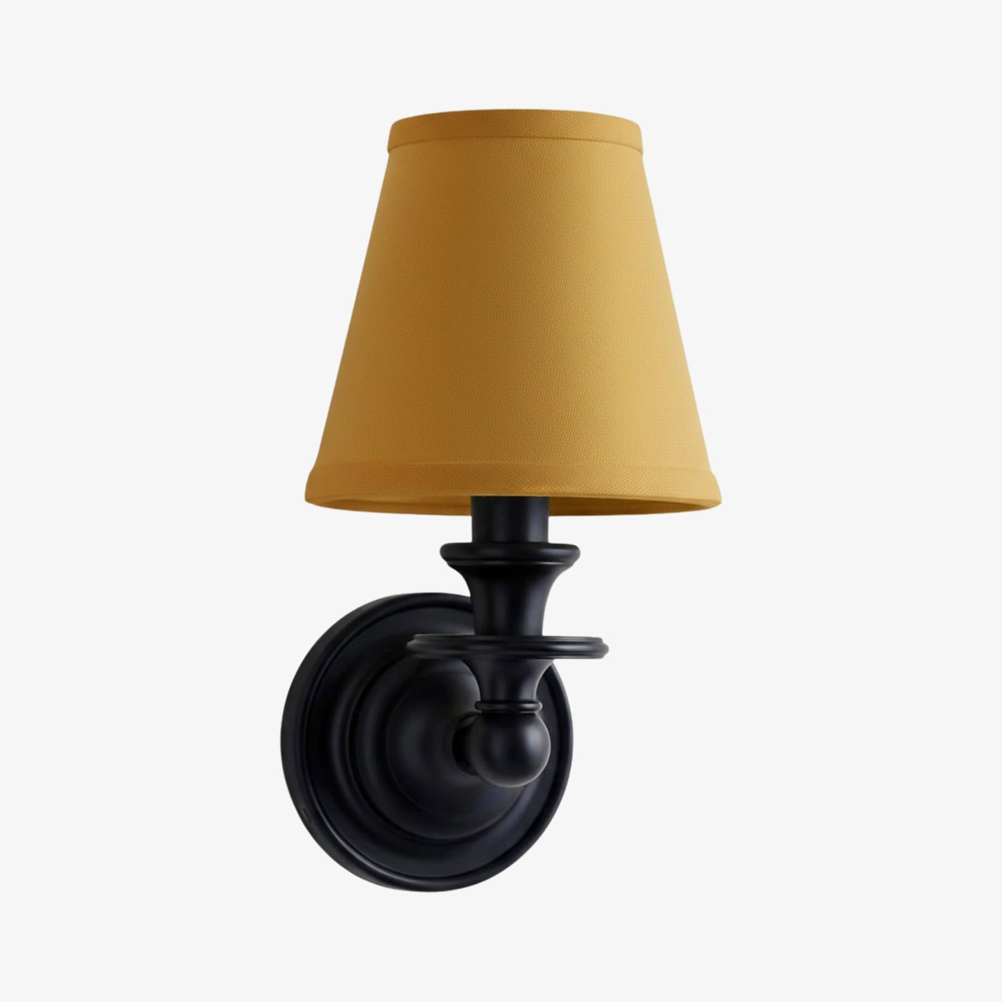 Wandlamp met stoffen kap en zwanenhalsarm – smeedijzeren armatuur met verstelbare leeslamp