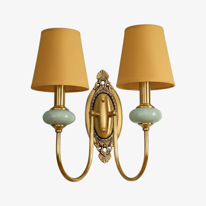 Keramische wandlamp met stoffen kap - 1 of 2 lichtpunten - E27 - diverse kleuren & stijlen