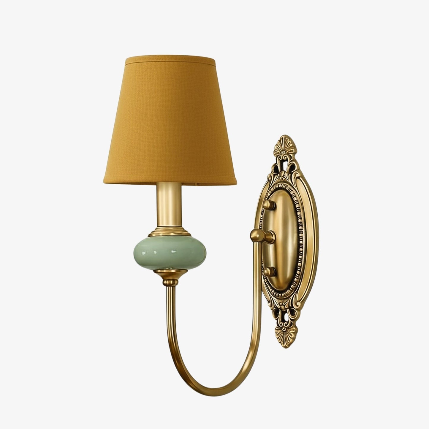 Keramische wandlamp met stoffen kap - 1 of 2 lichtpunten - E27 - diverse kleuren & stijlen