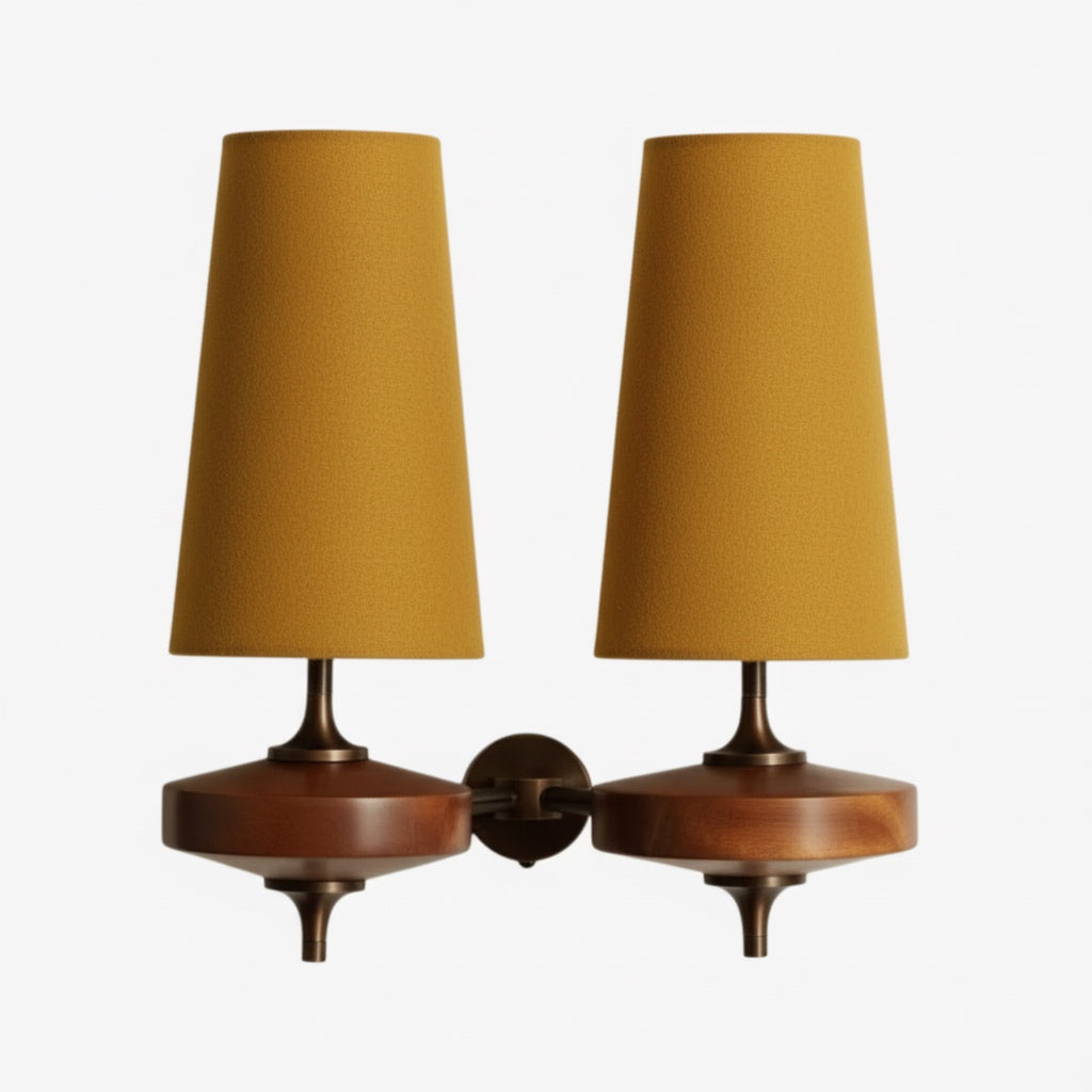 Retro Wandlamp met Stoffen Kap – Vintage Verlichting voor Slaapkamer