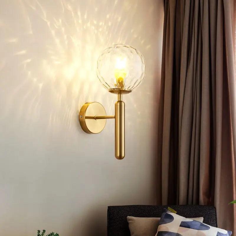 Wandlamp met glazen kap – modern design in goud of zwart met melkglas of ripple-afwerking
