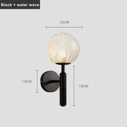 Wandlamp met glazen kap – modern design in goud of zwart met melkglas of ripple-afwerking