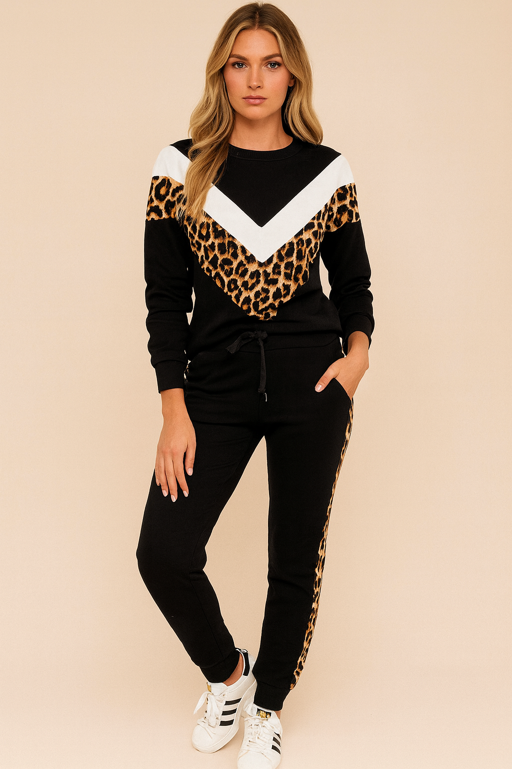 Dames Pyjama Set Panterprint Zacht en Comfortabel