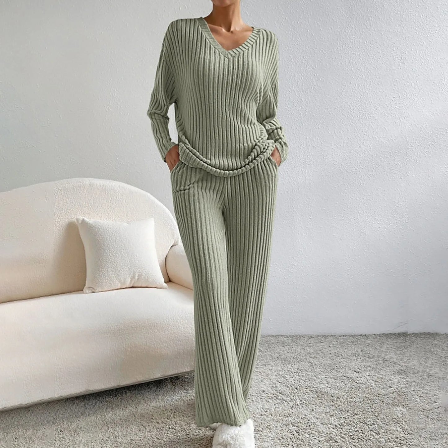 Gebreide Set 2-Delig voor Vrouw Warm en Luxe