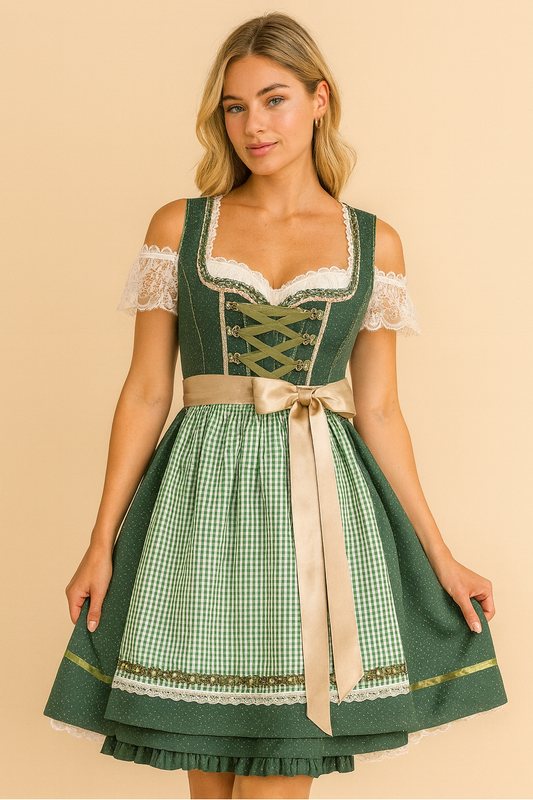 Dames Dirndljurk Oktoberfest Pofmouwen Feestelijke Zomerjurk - StudioMarella