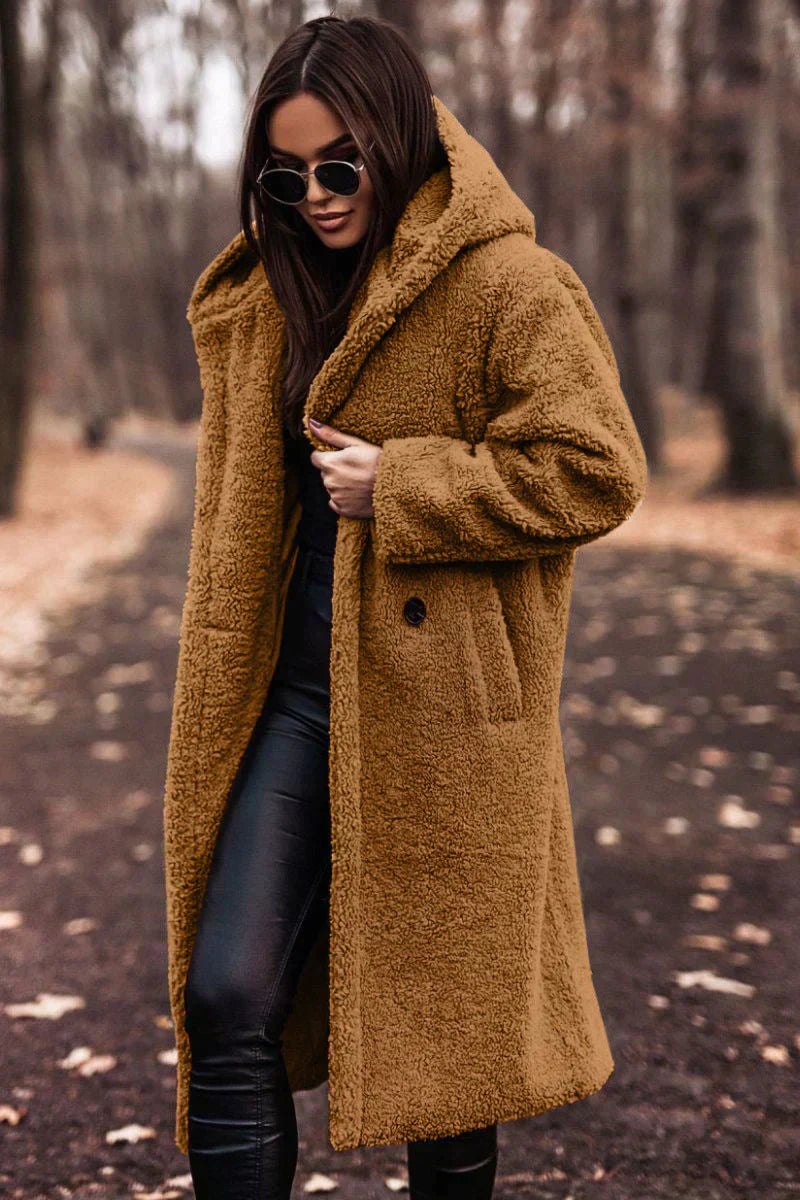 Lange Teddyjas Warme Winterjas Voor Vrouw