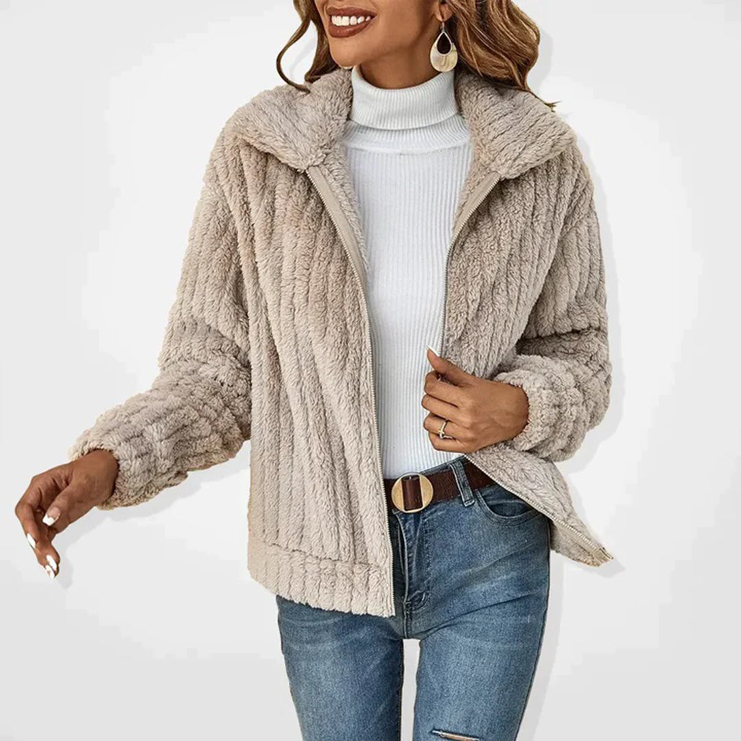 Lange Pile Gilet Dames Elegante Warm